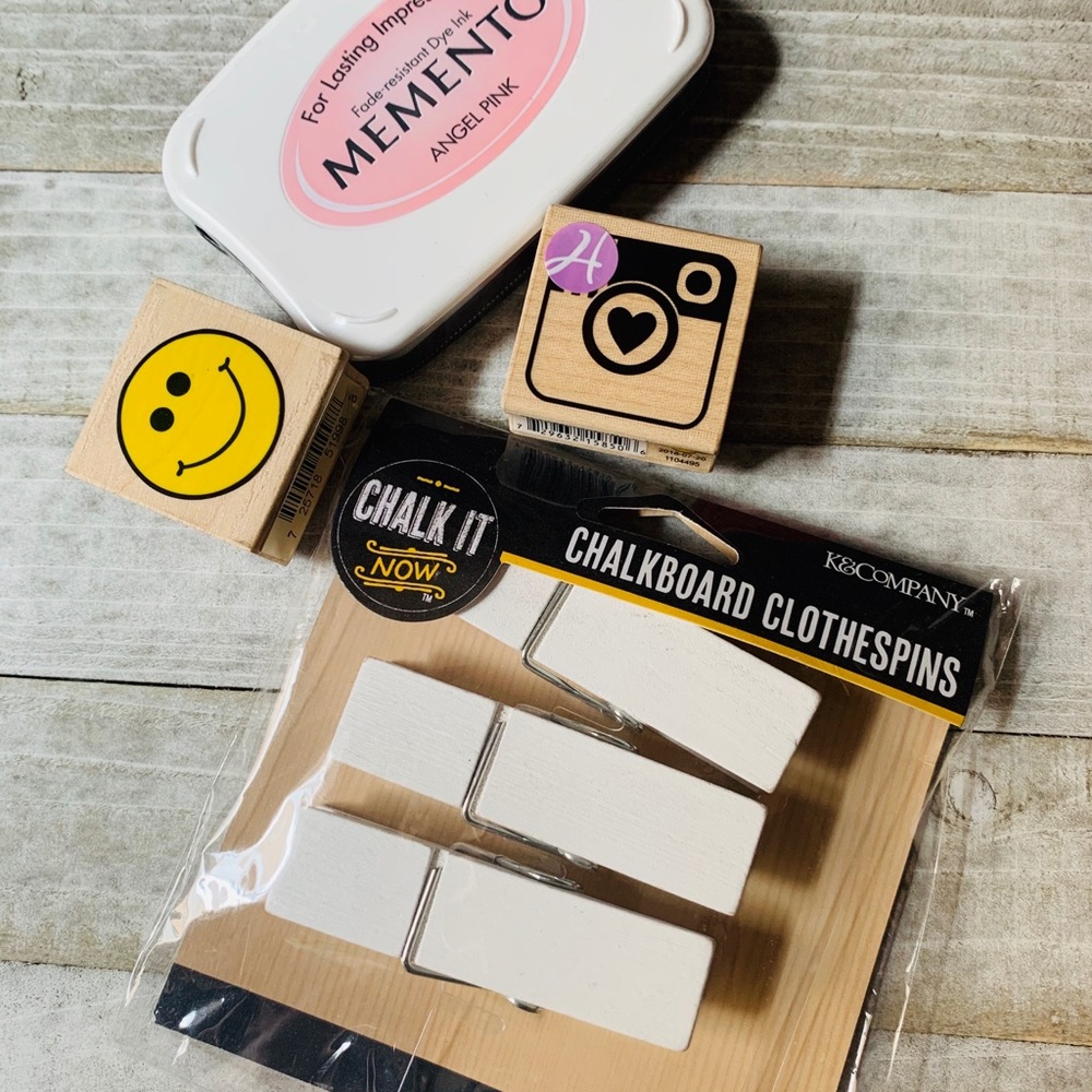 Dye Ink-chalkboard Clothespin- Rubber Stamp